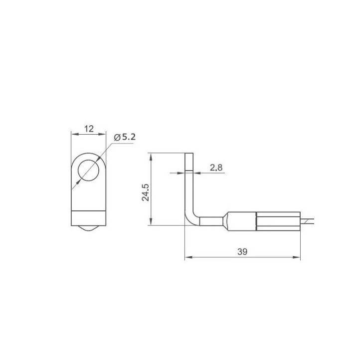 GeckoTeq Steel cable with a 90° mounting eye