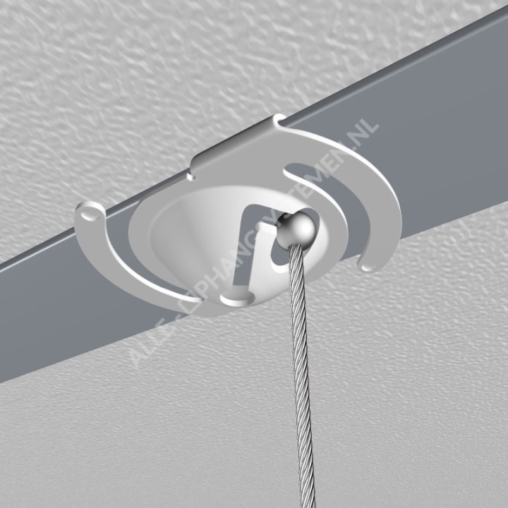 GeckoTeq Ceiling clip white metal set incl. steel wire