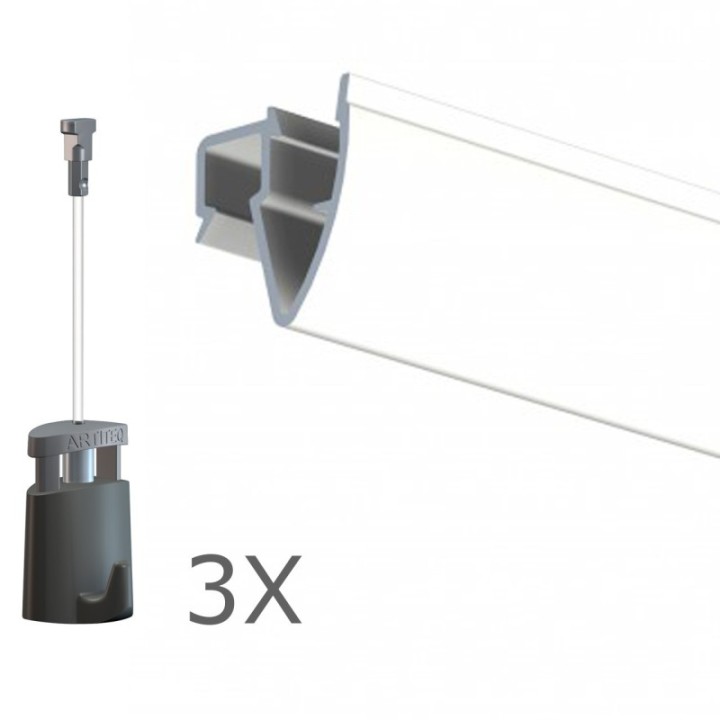 Ophangset 4 meter PLAFOND - Artiteq kwaliteitsrail