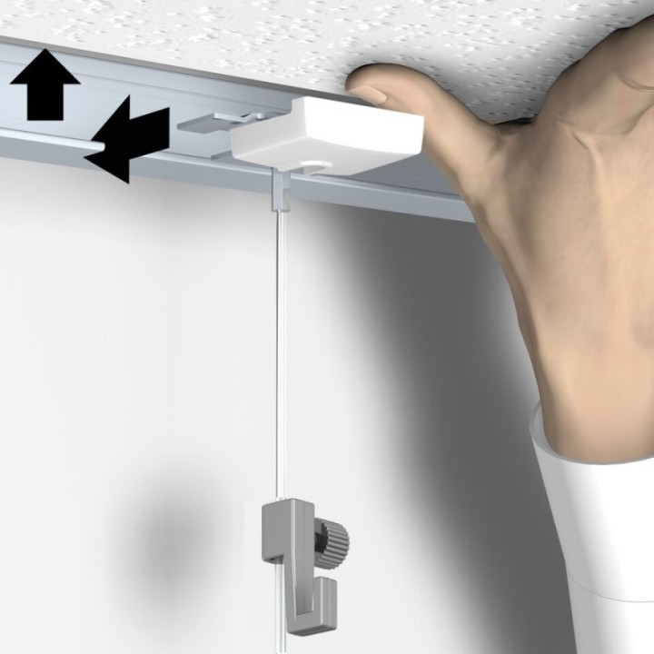 Artiteq System Ceiling clamp with 2 mt wire and mini hook - 4kg