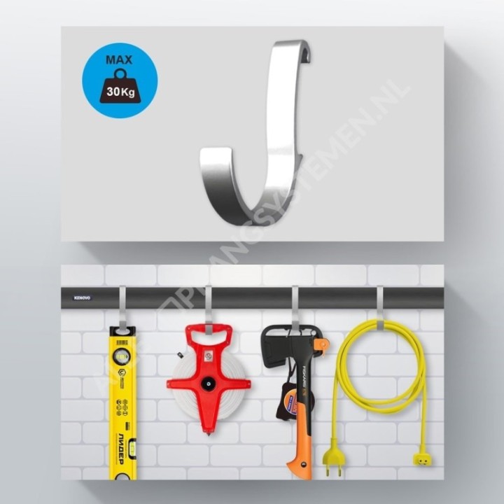 GeckoTeq Duratrax - small wall unit GSR5 - incl. 2 screws and plugs