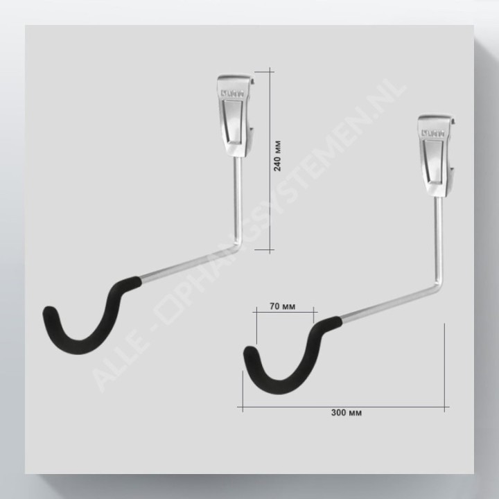 GeckoTeq Fiets Ophangsysteem Set voor 1 Fiets - GSH119 Horizontaal