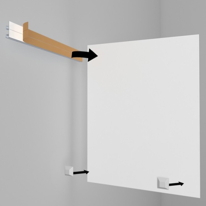 GeckoTeq Cleat Z Bar Self-Adhesive Hanging Rail - per set of 2
