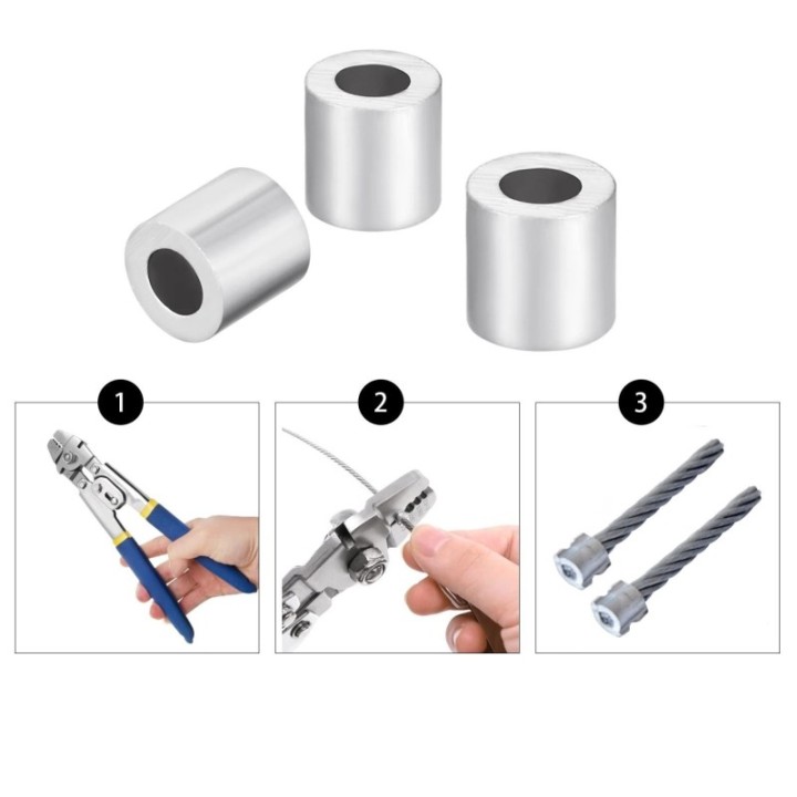 GeckoTeq 10x Draadeinde Nippel Maker Kabelstop Knelbus - in 2 maten