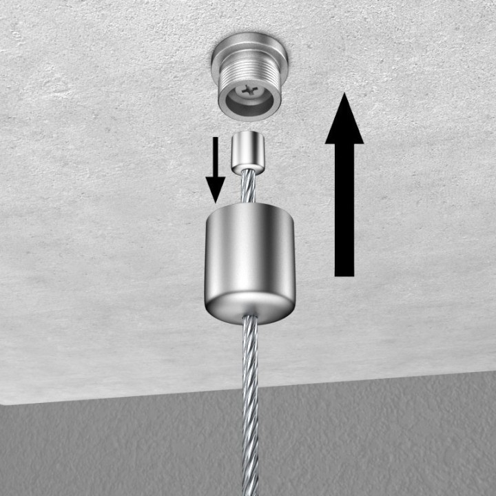 GeckoTeq Screw-on Ceiling Anchor for 1 wire - 15kg