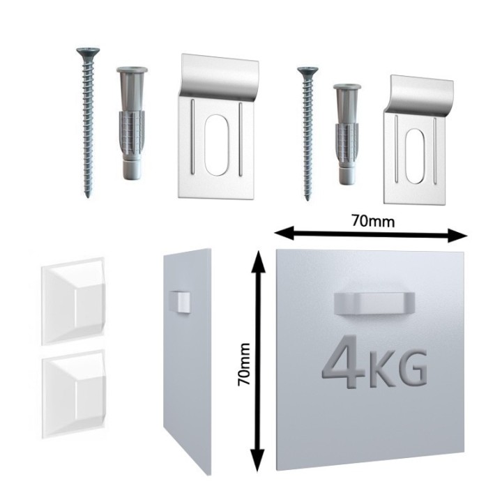 GeckoTeq Self-adhesive Dibond & Mirror hanger set (complete with accessories)