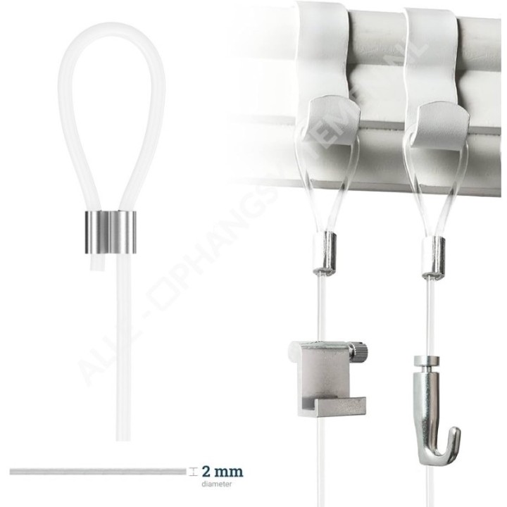 GeckoTeq 2,0mm Perlon Wire with Loop Glass Clear