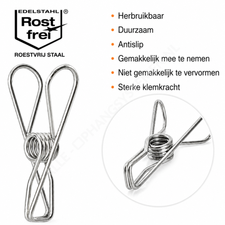 GeckoTeq RVS Stalen Foto Clips - per 10 stuks