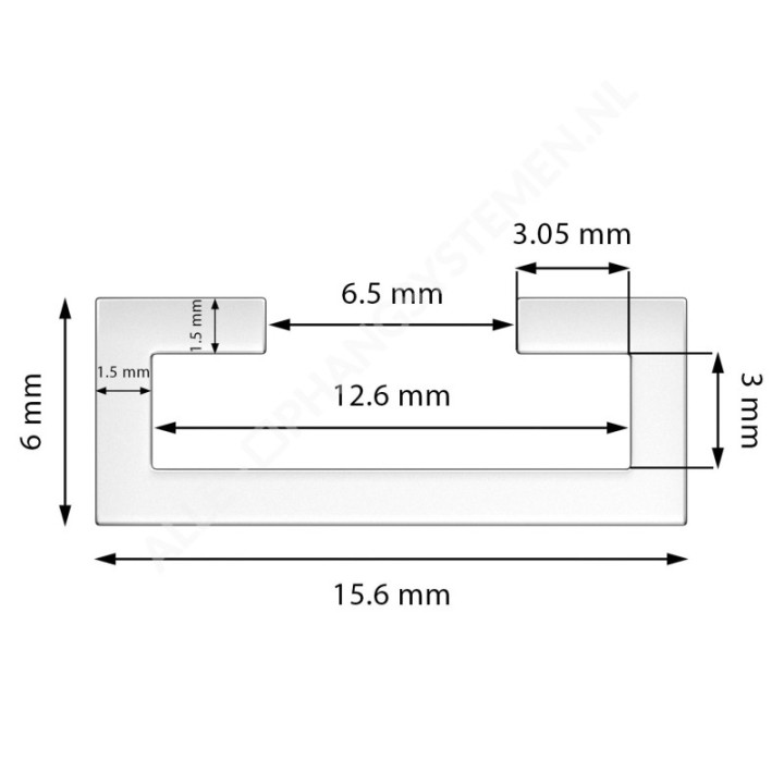 GeckoTeq Aluminium plafondrail voor akoestische panelen en baffles