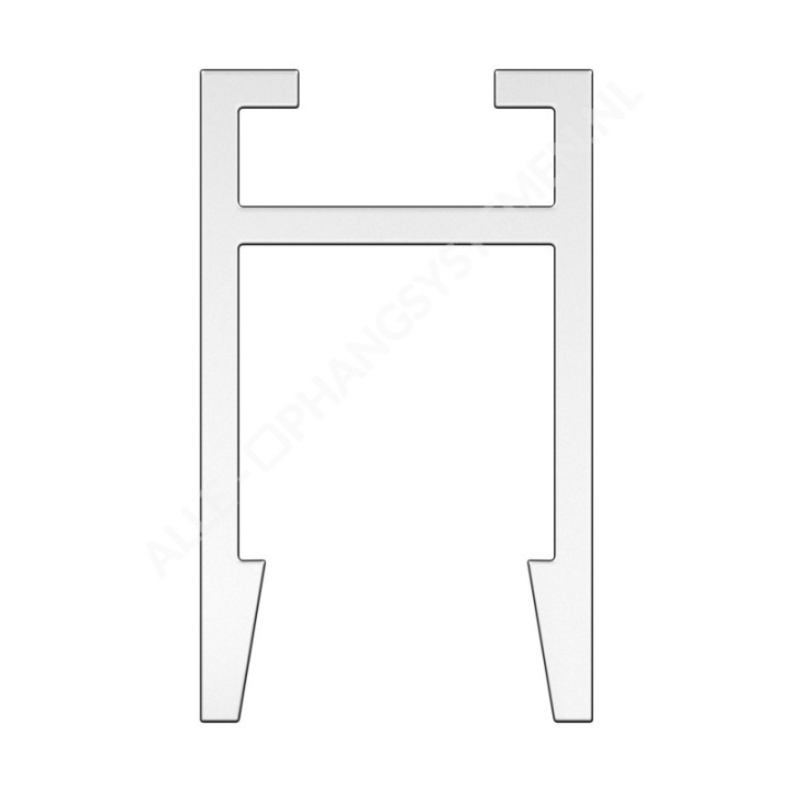 GeckoTeq Aluminium klem- en ophangrail voor akoestische PET-panelen 9/12/24mm – 20kg
