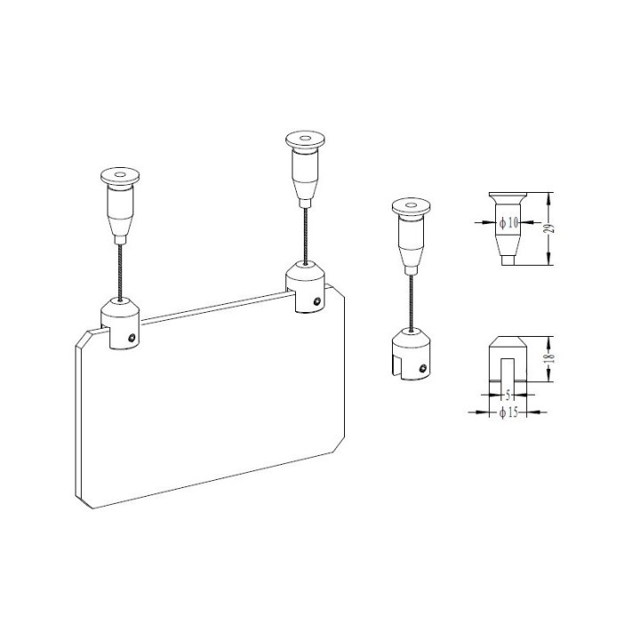 GeckoTeq Plafondnok Kabelsysteem 5 mm - 15kg