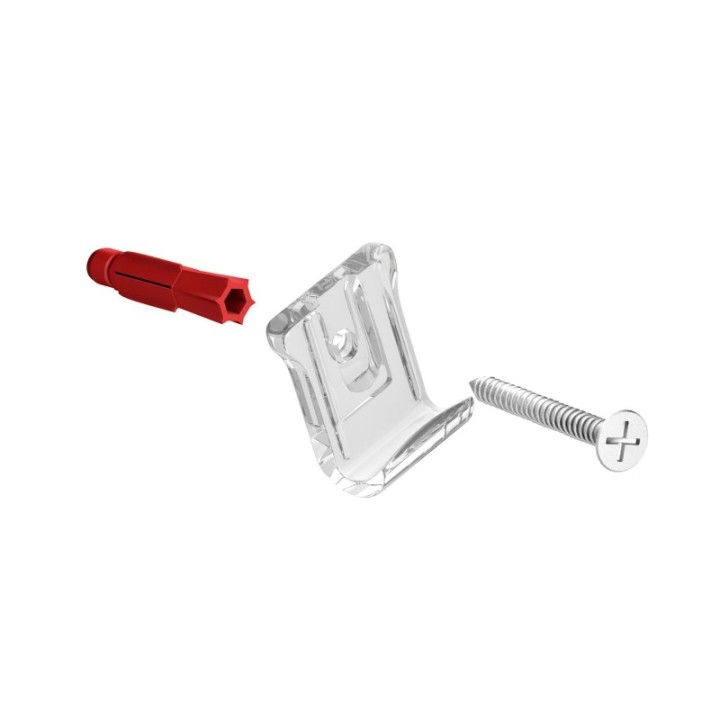 GeckoTeq Transparent DiBond Glass Forex Mirror Wall Clip Set - Including Screws