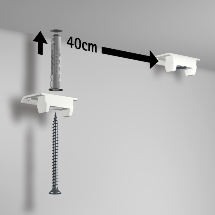Artiteq Up Ceiling Rail Clip in white