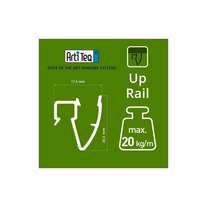 Artiteq Up Rail - de wand rail voor aan het plafond
