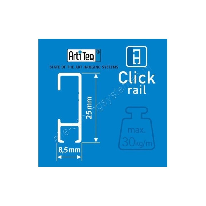 Artiteq Click Rail white Primer Set 200cm - 20kg