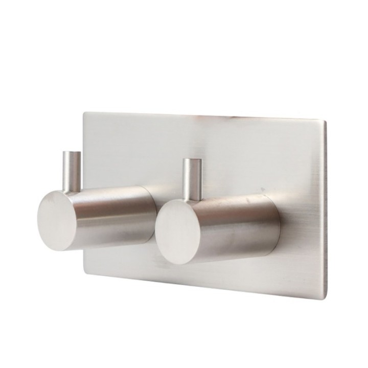 GeckoTeq Stainless steel self-adhesive Hook round - 2 suspension points