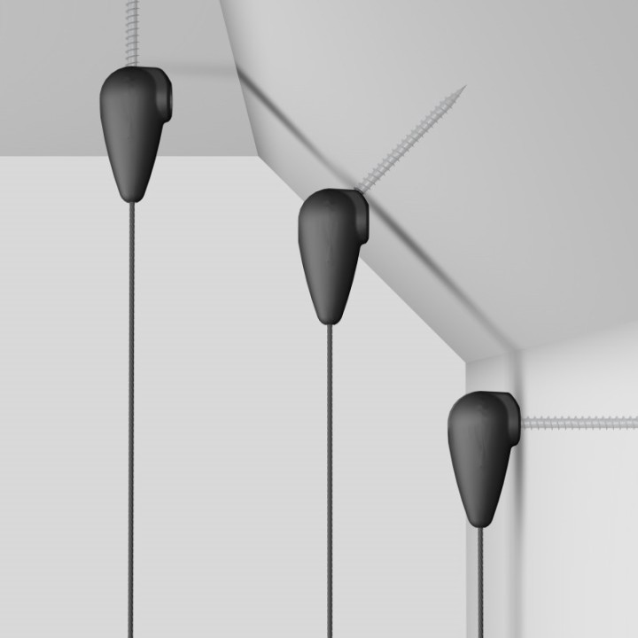 Artiteq Uni Grip Ceiling suspension system incl. 1 black steel wire - 10kg