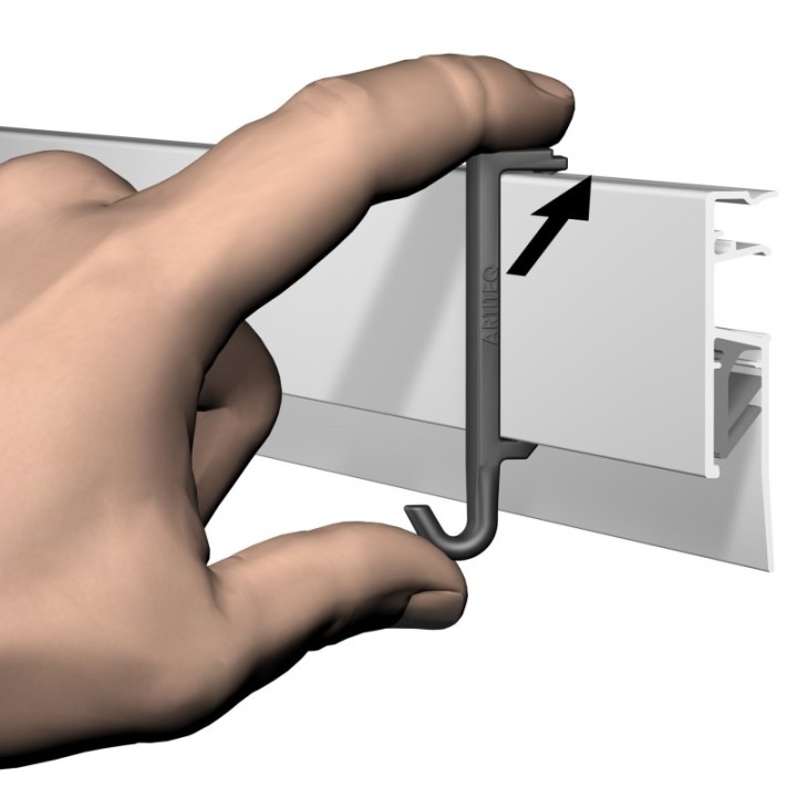 Artiteq Info Rails Clip Hanger 1kg - in 2 colours