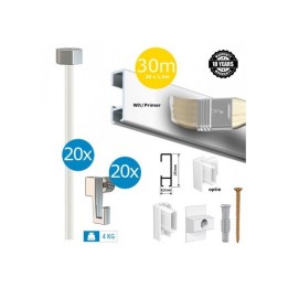 AT Click Rail Wit Overschilderbaar Budget Pakket - 30 meter
