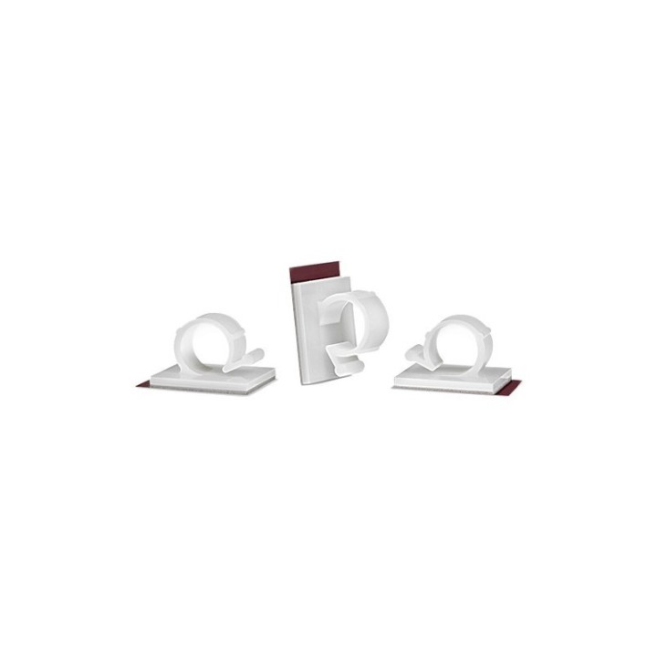 GeckoTeq Zelfklevende kabelhaken – Nylon wit (prijs per 2 stuks)