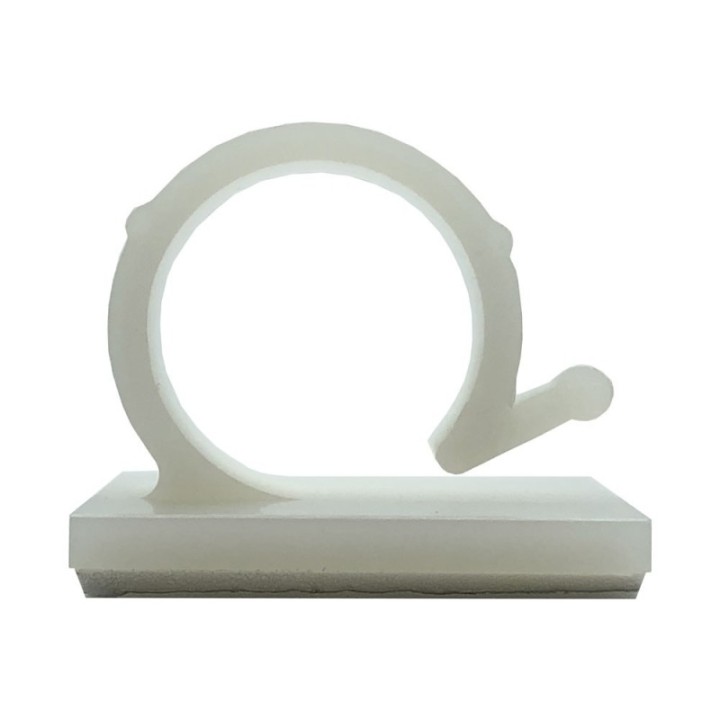 GeckoTeq Zelfklevende kabelhaken – Nylon wit (prijs per 2 stuks)