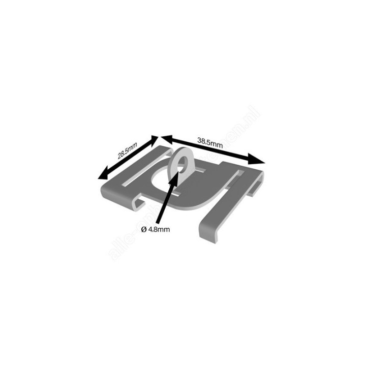 GeckoTeq Plafond clip metaal in wit & zwart - 7kg