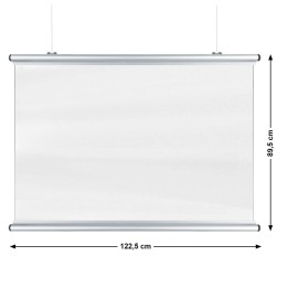 Corona Covid Spat- en Preventie schermen 122 x 89cm zilver