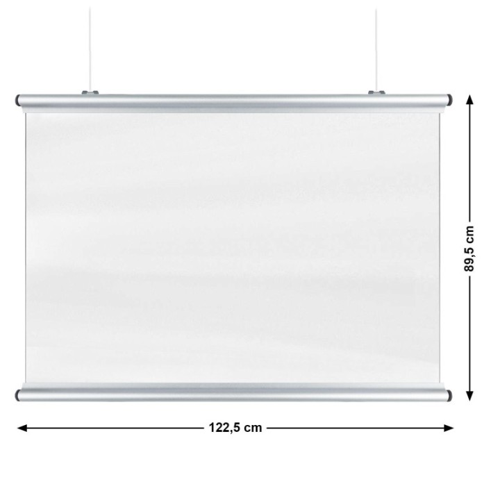 Corona Covid Spat- en Preventie schermen 122 x 89cm zilver