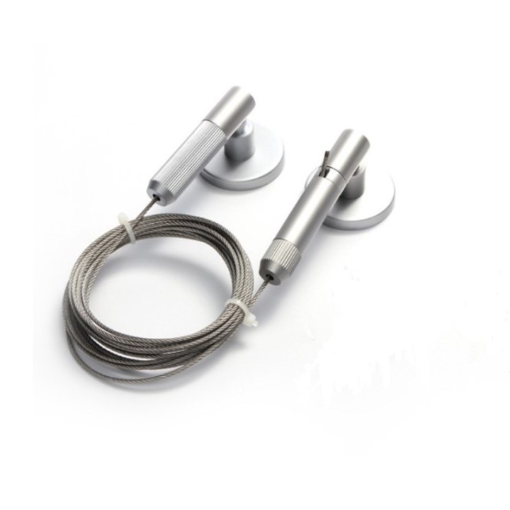 GeckoTeq Spankabel Staaldraad Set 1,8 mm - 3 meter incl. schroeven & pluggen
