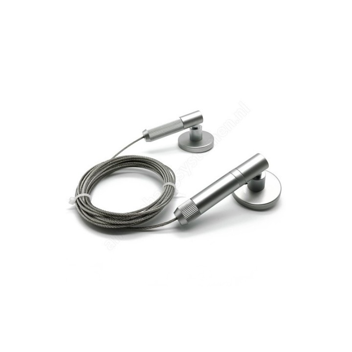 GeckoTeq Spankabel Staaldraad Set 1,8 mm - 3 meter incl. schroeven & pluggen