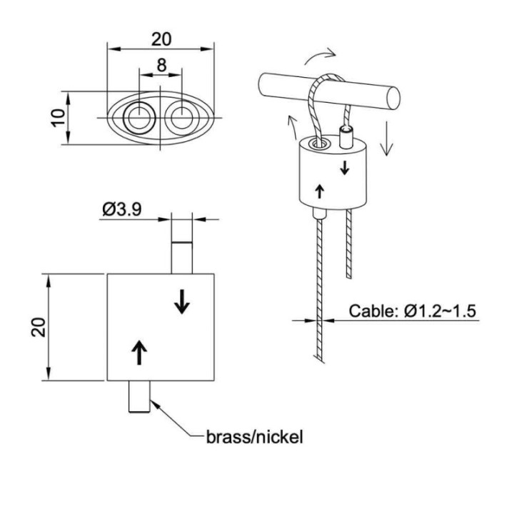 GeckoTeq Self-Locking Loop Hanger Cable Gripper for 1.5mm wire