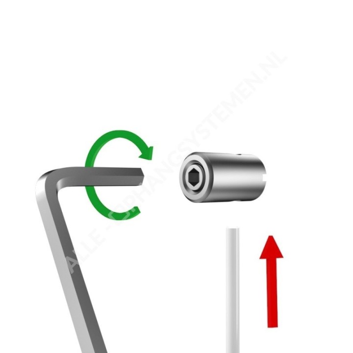 Geckoteq Suspension nipple nickel plated - 7kg (incl. free Allen key)