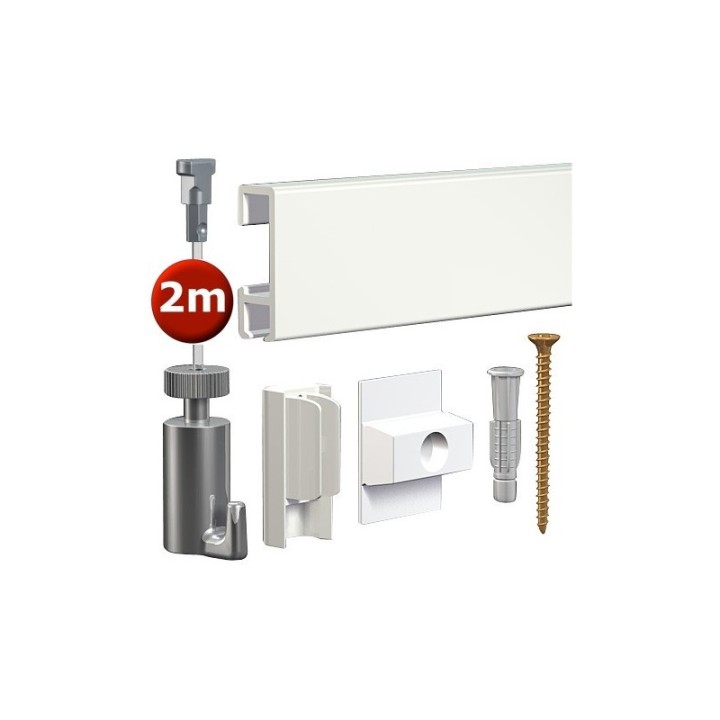Artiteq Click Rail Set in white 200cm - 20kg
