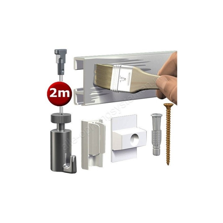 Artiteq Click Rail white Primer Set 200cm - 20kg