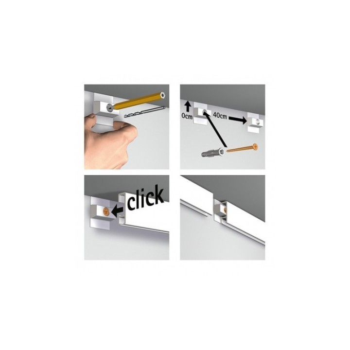 Artiteq Click Rail wit overschilderbaar Set