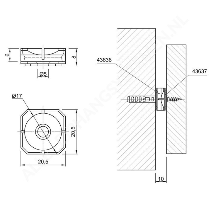 GeckoTeq Click Panel Connector System PVC - Clamp