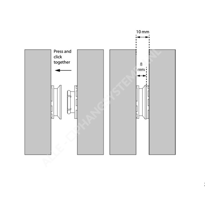 GeckoTeq Click Paneel Systeem Kunststof - Klem
