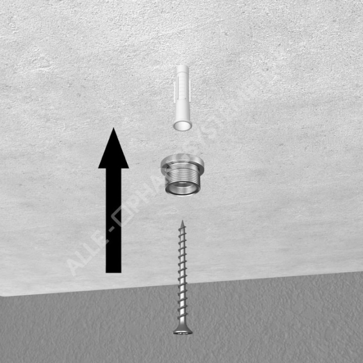 GeckoTeq Schroefbaar bol plafond anker voor 1 draad