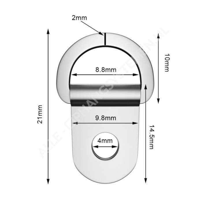 GeckoTeq D-Ring Hanger with Closed Ring - 15KG