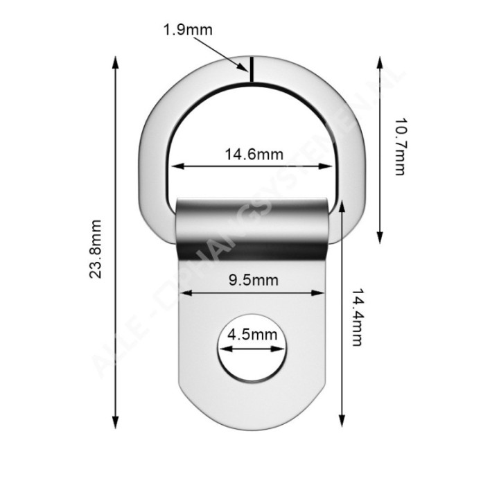 GeckoTeq D-Ring Hanger met Gesloten Ring
