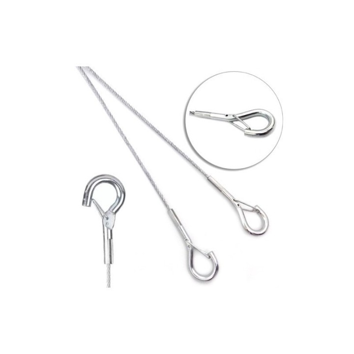 GeckoTeq 1,5mm staaldraad met veiligheidshaak - 200cm